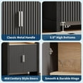 thumbnail image 6 of Studyset 71" Tall Bookshelf Arched Cabinet, 5-Tier Arched Bookcase with Mid Century Doors, Wooden Storage Cabinet with Open Display Shelves and Adjustable Shelf for Office Dining Living Room, 6 of 8