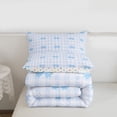 thumbnail image 5 of Erosebridal Blue Princess Bowknot Full Size Comforter Sets,Modern Classic Checkered Bedding Sets For Kids,Reversible,3-Piece, 5 of 7
