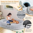 thumbnail image 4 of Washable Fluffy Human Dog Bed with Soft Blanket and Plump Pillow-Gray, 4 of 7