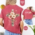 thumbnail image 5 of Floral Cross T-Shirt: Christian Bible Verse Tee, 5 of 5