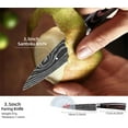 thumbnail image 3 of 3.5inch Paring Knife with Sheath for Kitchen Use,High Carbon Stainless Steel Japanese Peering Knife with Pakkawood Handle, 3 of 7
