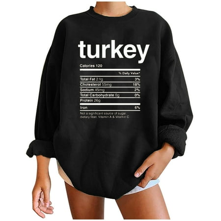 

Honeeladyy Sales Women s Vintage Funny Loose Long Sleeve O-Neck Chifft Printed Sweatshirt