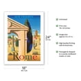 thumbnail image 2 of Rome Italy - Villa - France Via Appia - Vintage Airline Travel Poster by Jacques Nathan c.1957 - Fine Art Matte Paper Print (Unframed) 18x24in, 2 of 4