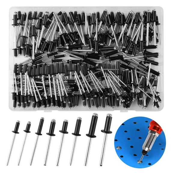 240pcs Large Flange Aluminum Blind Rivets,Pop Rivets Assortment Kit with 8 Sizes