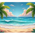 thumbnail image 4 of Tropical Design Beach Banner Summer Ocean Scene Vacation Party Backdrop for Beach Party Holiday Event Decoration, 4 of 8