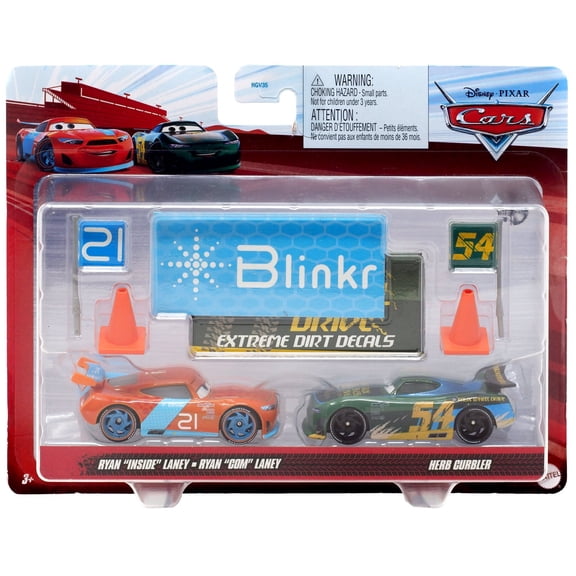 Disney / Pixar Cars Metal Ryan Inside Laney & Herb Curbler Diecast Car 2-Pack