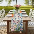 thumbnail image 4 of Table Runners 72 Inches Long Dress Scarves, Blue Spring Floral Farmhouse Kitchen Table Runner, Coffee Tablerunners, Pink Flowers Butterfly Rustic 14x72 Inch, 4 of 9
