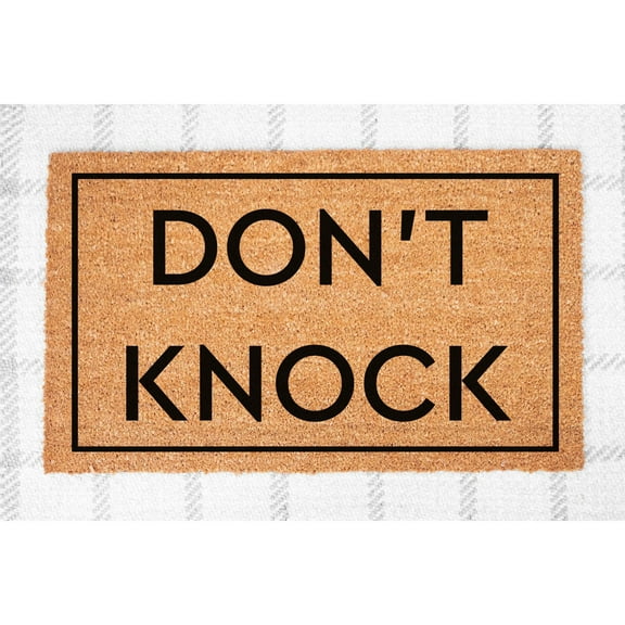 Doormat Don't Knock Welcome Mat Funny Doormat Front Porch Housewarming (18" x 30") #5478