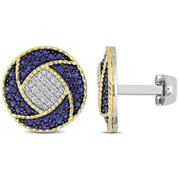 Everly Men's Sapphire Sterling Silver Cufflink