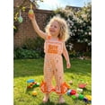 thumbnail image 4 of Loicainy Toddler Girls Easter Overalls 6 12 18 24 Months 2T 3T 4T Plaid Bunny Print Letter Embroidery Sleeveless Bell Bottom Jumpsuit, 4 of 9