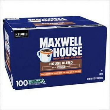 Maxwell House Medium Roast K-Cup Coffee Pods, House Blend, 100 count.