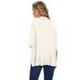 thumbnail image 6 of Deago Women's Casual Lightweight Open Front Cardigans Soft Draped Ruffles 3/4 Sleeve Cardigan (Beige, 2XL), 6 of 9