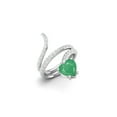 thumbnail image 2 of 7MM Heart Shape Wrap Bypass Ring Natural Emerald 925 Silver Women Valentines Day Gifts Rings, 2 of 7