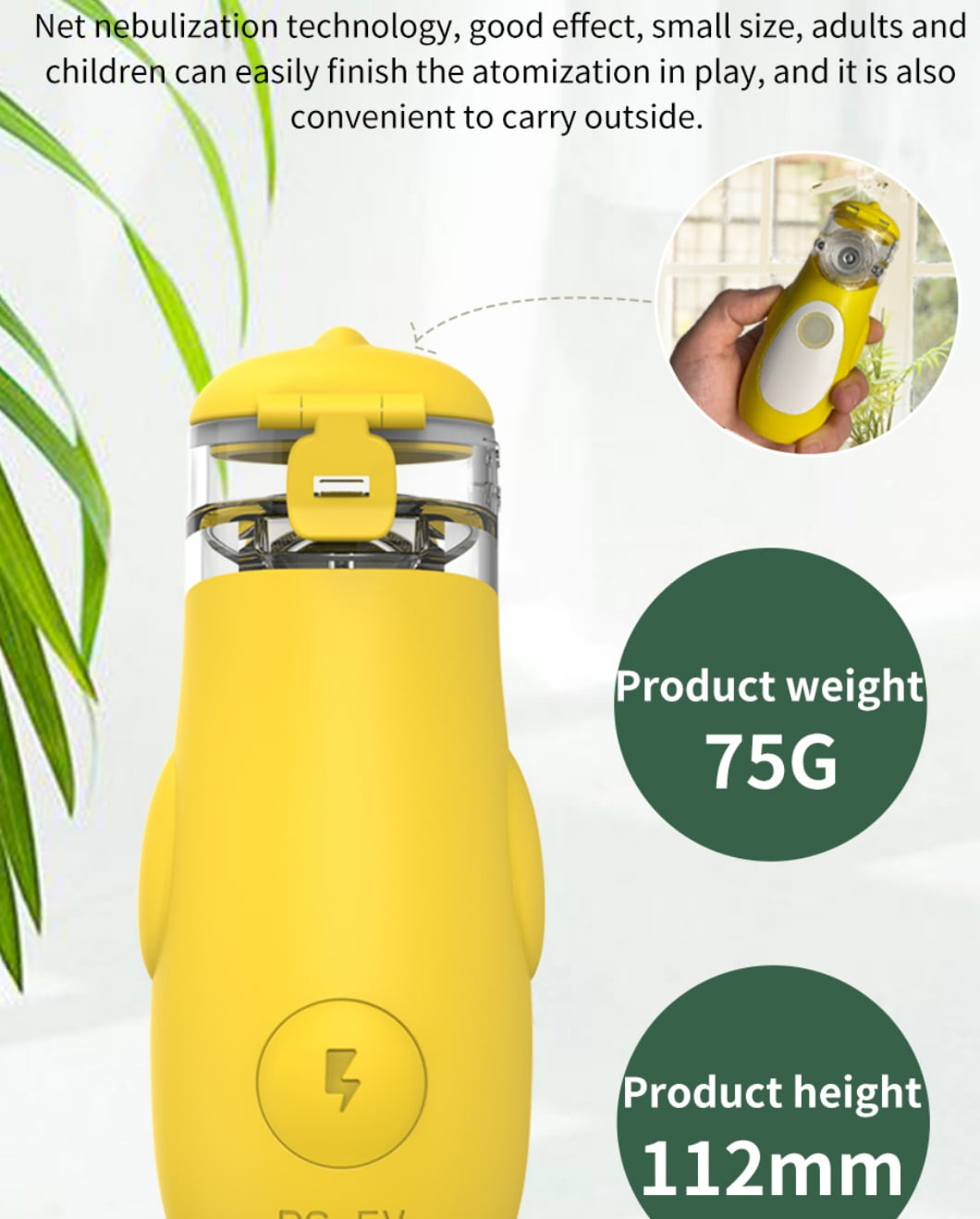 Portable Ultrasonic Cool Mist Humidifier – 3 Adjustable Mist Levels, Type-C Rechargeable, Ultra-Quiet for Home & Travel