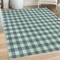 thumbnail image 1 of Plaid Decorative Rug, Lumberjack Fashion Buffalo Checks Pattern Retro Style Grid Composition, Quality Carpet for Bedroom Dorm and Living Room, 6 Sizes, Slate Blue and Mint Green, by Ambesonne, 1 of 4