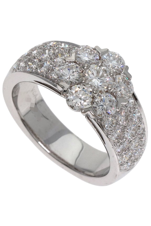 Pre-Owned Van Cleef & Arpels Fleurette Diamond Ring, 18K White Gold, Women's.