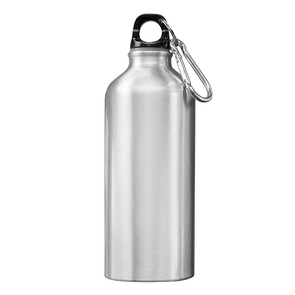 INTSUPERMAI 5pcs 600ml Aluminum Water Bottles Silver with Carabiner Hook for Sublimation Transfer Printing