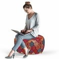 thumbnail image 2 of Moroccan Pouf Cover with Zipper, Oriental Wavy Curvy Pattern with Spring Nature Inspired Retro Style Art Motifs, Soft Decorative Fabric Unstuffed Case, 30" W X 17.3" L, Multicolor, by Ambesonne, 2 of 5