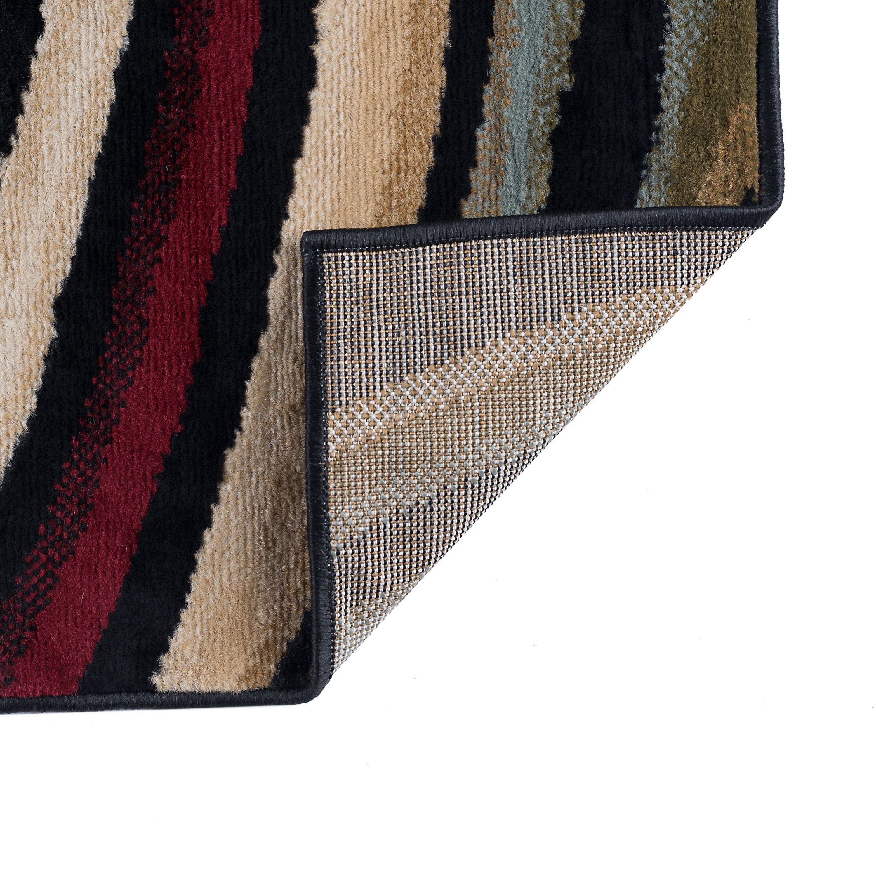 Contemporary 5x7 Area Rug (5' x 7') Abstract Black, Red Living Room Easy to Clean