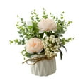 thumbnail image 2 of JingChun Artificial Rose Bouquet with Small Plastic Vase Fake Silk Variety Hydrangea Flowers Decoration for Table Home Party office Wedding, 2 of 6