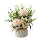 thumbnail image 5 of Ramo de Rosas Artificiales de Seda con Flores Potted en Pequeño Jarrón de Cerámica, Decoración Falsa de Flores para Mesas en Casa, Oficina, Cocina, Comedor, Boda, Falsa rosa con pequeño jarrón, flor +, 5 of 6