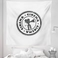 thumbnail image 1 of Movie Theater Tapestry, Abstract Grunge Stamp with Movie Camera and the Word Cinema Inside, Fabric Wall Hanging Decor for Bedroom Living Room Dorm, 5 Sizes, Charcoal Grey White, by Ambesonne, 1 of 1