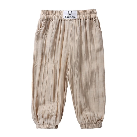 uikmnh Boys Pants Casual Basic Soft Trousers for Toddler Kids Comfortable Linen Pants Spring Summer Wear Size:7-8 Years