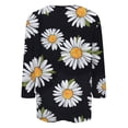 thumbnail image 5 of T-Shirt à Manches Courtes pour Femmes Liquidation T-Shirt en Chiffon pour Femmes Blouses pour Femmes Chic Décontracté Chic Col Rond Manches 3/4 Hauts Été Chemises à Imprimé Floral Coupe Décontractée Tee, 5 of 5