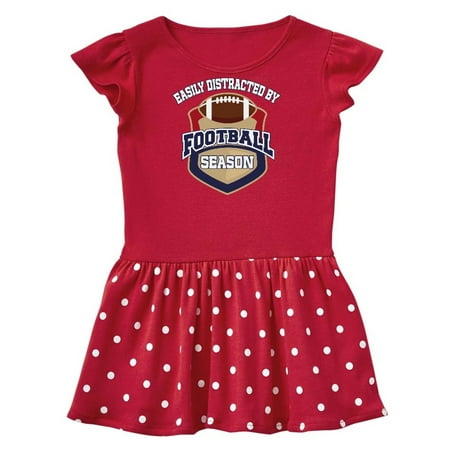 

Inktastic Easily Distracted By Football Season Gift Toddler Girl Dress