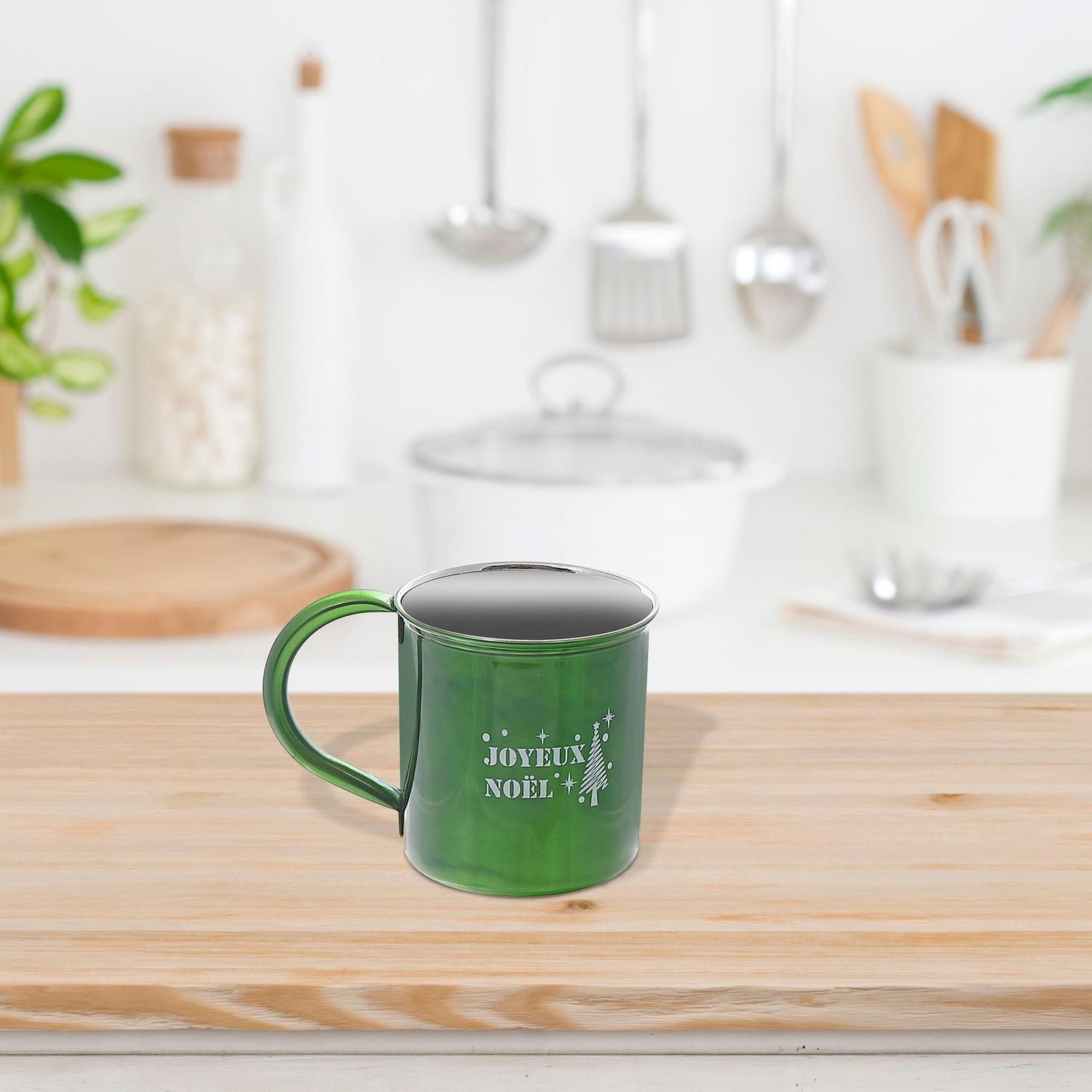 Christmas Stainless Steel Mug With Printing Joyeux Noel - Set of 2