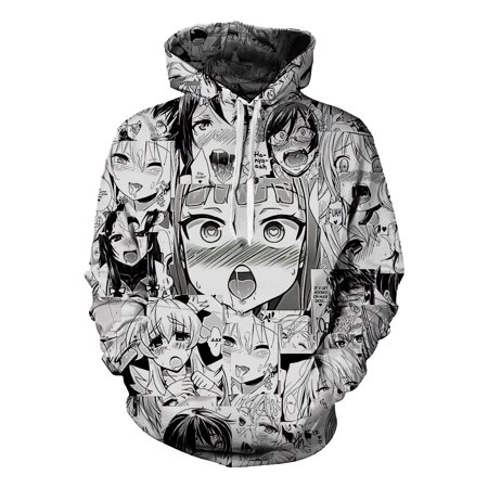 Ahego Kawaii AHE Hentai Face 3D Hooded Sweatshirt Women/Men Casual Hoodie Clothes