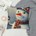 thumbnail image 2 of Orinice Snowman Bird Snow Graphic Decorative Throw Pillow Cover for Home Couch Living Room Bed Sofa Christmas Winter Square 1PC 22x22in, 2 of 5