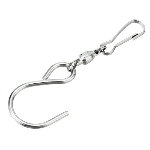 Uxcell 7.5cm 360 Degree Rotating Hanging Swivel Hooks Clips Black 8 Pack