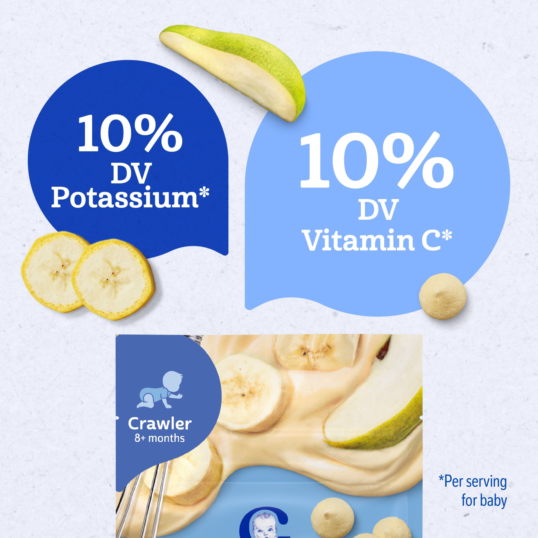 (6 pack) Gerber Natural Whipped Melts Baby Snacks Banana Pear, 0.85 oz Bag
