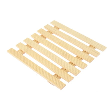 Kitchen Table Cup Dishes Bamboo Square Shape Insulation Mat 17 x 17cm