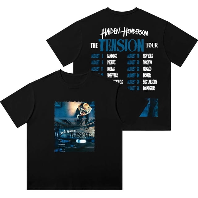 Haiden Henderson The Tension Tour Vintage Wash Camisetas Mujeres Hombres Algodón Camiseta de manga corta,1,S