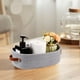 thumbnail image 5 of Cesta de Almacenamiento de Algodón Tejido 13x6x4 pulgadas Caqui Gris Blanco Organizador Decorativo para Baño, Tanque del Inodoro, Encimera, Mesa, Decoración del Hogar, 5 of 6