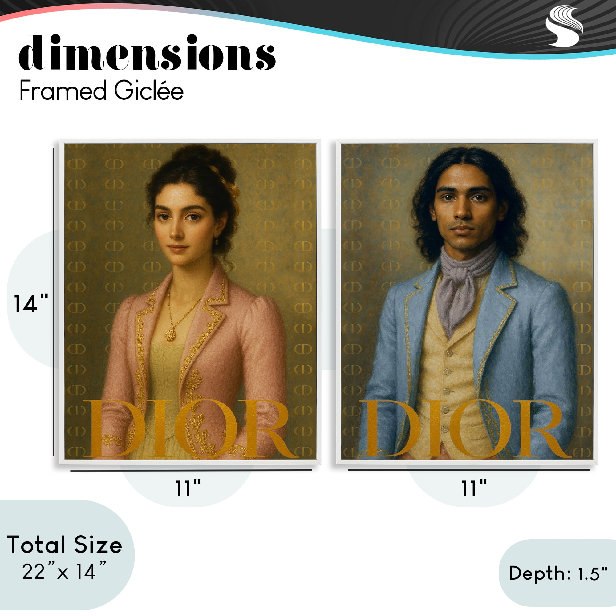 Stupell Industries Iconic Vintage Fashion Models 2 Piece White Framed Giclee Art Set, design by Grotto Studios