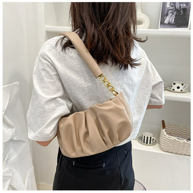 Fashion Designer Pleated Shoulder Bag High Capacity Handbags For