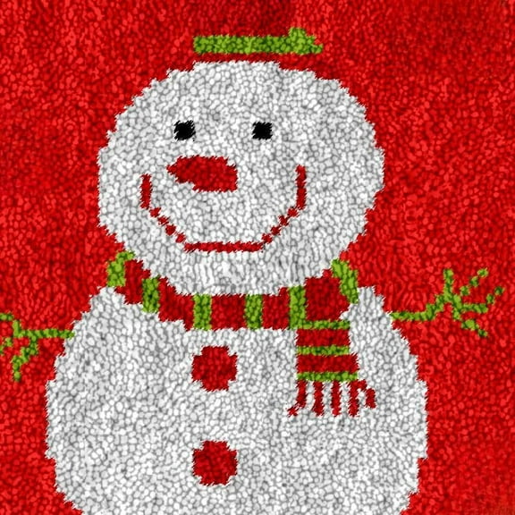 Impressionist Gradient River Latch Hook Rug Kits for Kids Beginner with Printed Canvas Crochet Yarn Embroidery Mini-Carpet Hook and Latch Kit Easy Children Craft 30x30cm