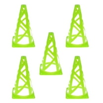 5 Pack Indoor/Outdoor Agility Cones sports for soccer Agility Drill Training Field Marker - Cones - Multi Purpose Durable - Select Colors - Green