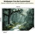 thumbnail image 3 of Peel and Stick Wallpaper Waterproof Mystical Woodland Dense Forest Trees Moss Sunlight Filtering Trees Wall Mural Decor Self Adhesive and Removable 100in x 144in, 3 of 8