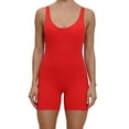 thumbnail image 2 of ClodeEU Women's Backless Cutout Yoga Romper with Built in Pads ,Slim Fit Athletic Jumpsuit Shorts Red,Womens Plus L, 2 of 6