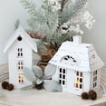 thumbnail image 3 of White Christmas Village Collection #1 Tin Houses, Set of 3 for Tea Lights, 3 of 10