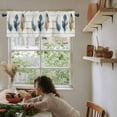 thumbnail image 5 of Blue Brown Feathers Valances for Windows Farmhouse Kitchen Curtains Valances Rod Pocket Valance Curtains for Kitchen Windows Boho Vintage Wooden Grain Window Valances for Bathroom Bedroom 42"x12", 5 of 6