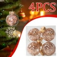thumbnail image 4 of AYktou 4 Pcs Christmas Balls Ornaments Set, 2.3 Inch Transparent Raffia Contents Hanging Ball Christmas Tree Decorative Balls Diverting Ball Gift for Xmas Tree Festive Home Living Room Decor, 4 of 6