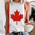 thumbnail image 2 of Womens Canada Day Tank Top Sleeveless Summer Shirt Tops Round Neck Patriotic Maple Leaf Tops Basic, 2 of 4