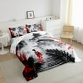 thumbnail image 3 of Feelyou Traditional Geisha Bedding Comforter Set, Oriental Japanese Twin Comforter Sets, Red Cherry Blossoms Bedding Set, 3 of 8