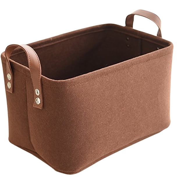 Ounissouiy Bolsa organizadora, cesta portátil de fieltro, bolsa de almacenamiento de tela, organizador de dormitorio, papelera, cesta para maletero de Almacenamiento y organización del hogar Café Ounissouiy HA001884-03
