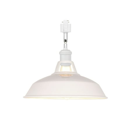 

FSLiving H-Type Track Lighting E26 Base Industrial Adjustable Angle Lamp White Metal Shade with White Socket Track Light Fixture for Slope Ceiling Gimbal Bulb and Track Not Included - 1 Light